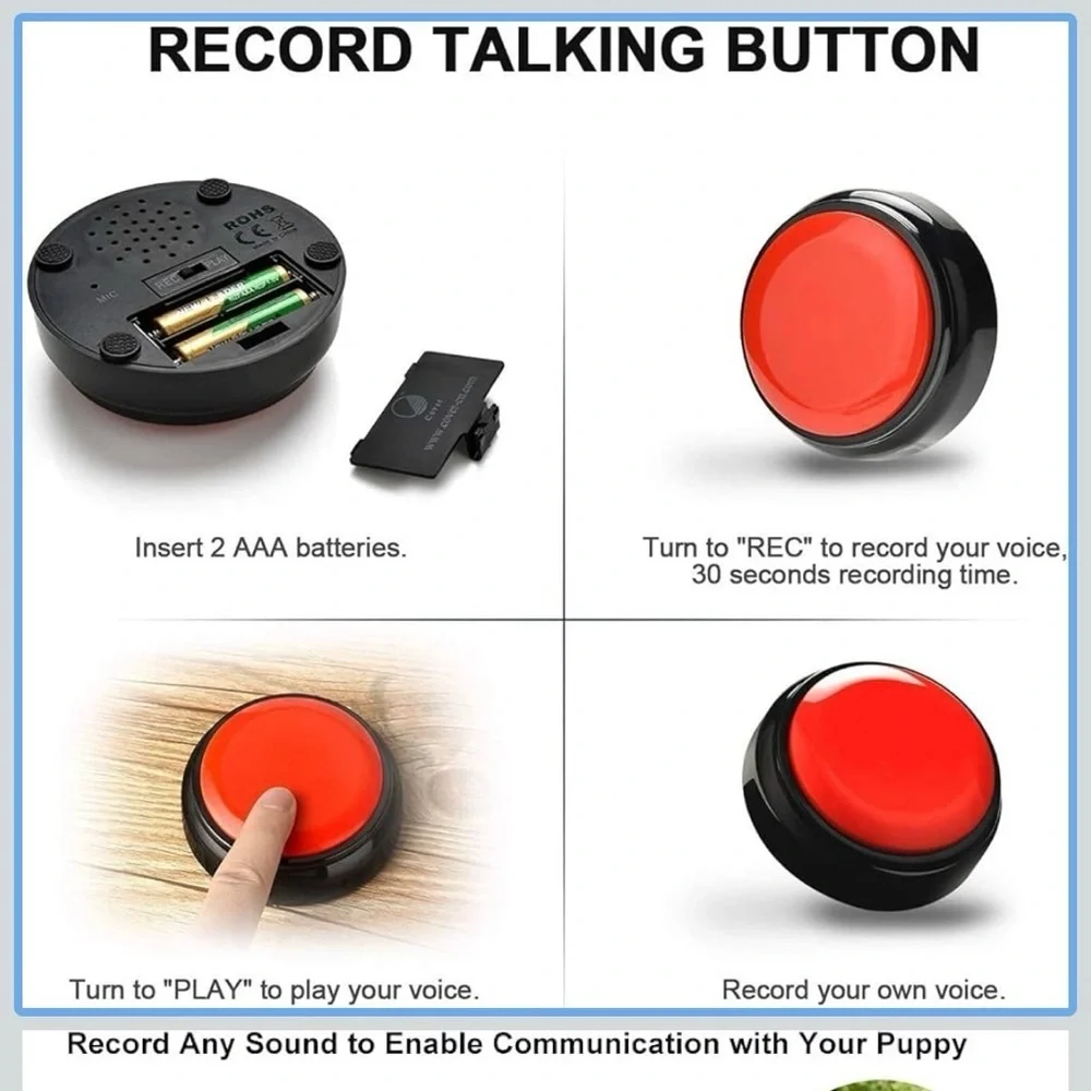 ★ Recordable Voice Message Button Sound Buzzer Talking Answer Button - Picture 3 of 7
